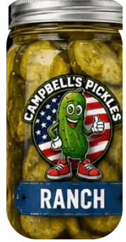 A jar of Campbell's Pickles Ranch